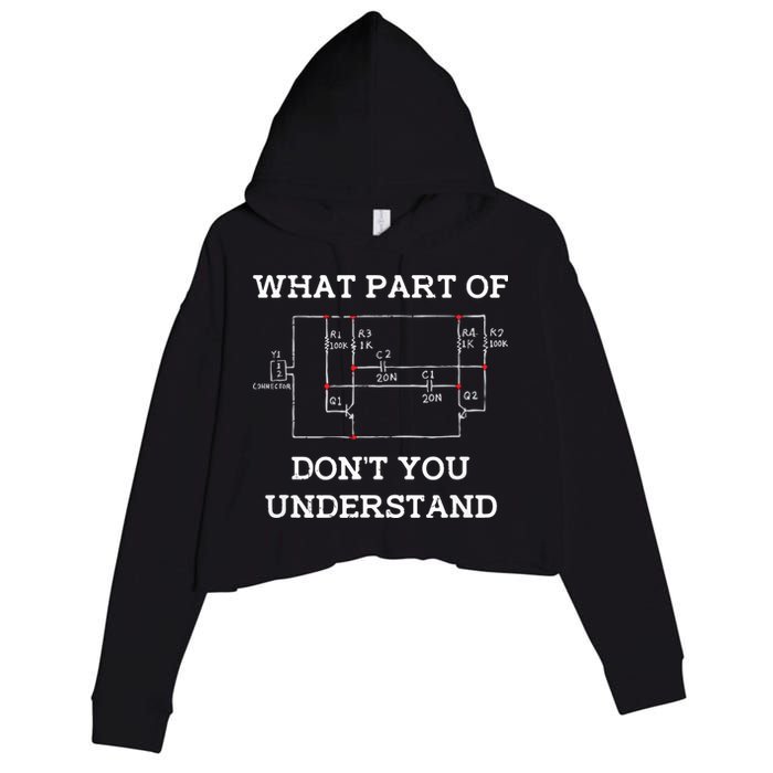 Electrical Engineer Gifts Circuit Board Nerd Crop Fleece Hoodie