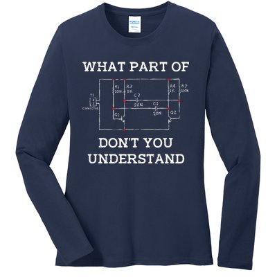 Electrical Engineer Gifts Circuit Board Nerd Ladies Long Sleeve Shirt