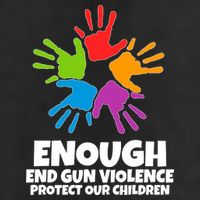 Enough End Gun Violence Protect Our Children Handprint 7 Panel Mesh Trucker Snapback Hat