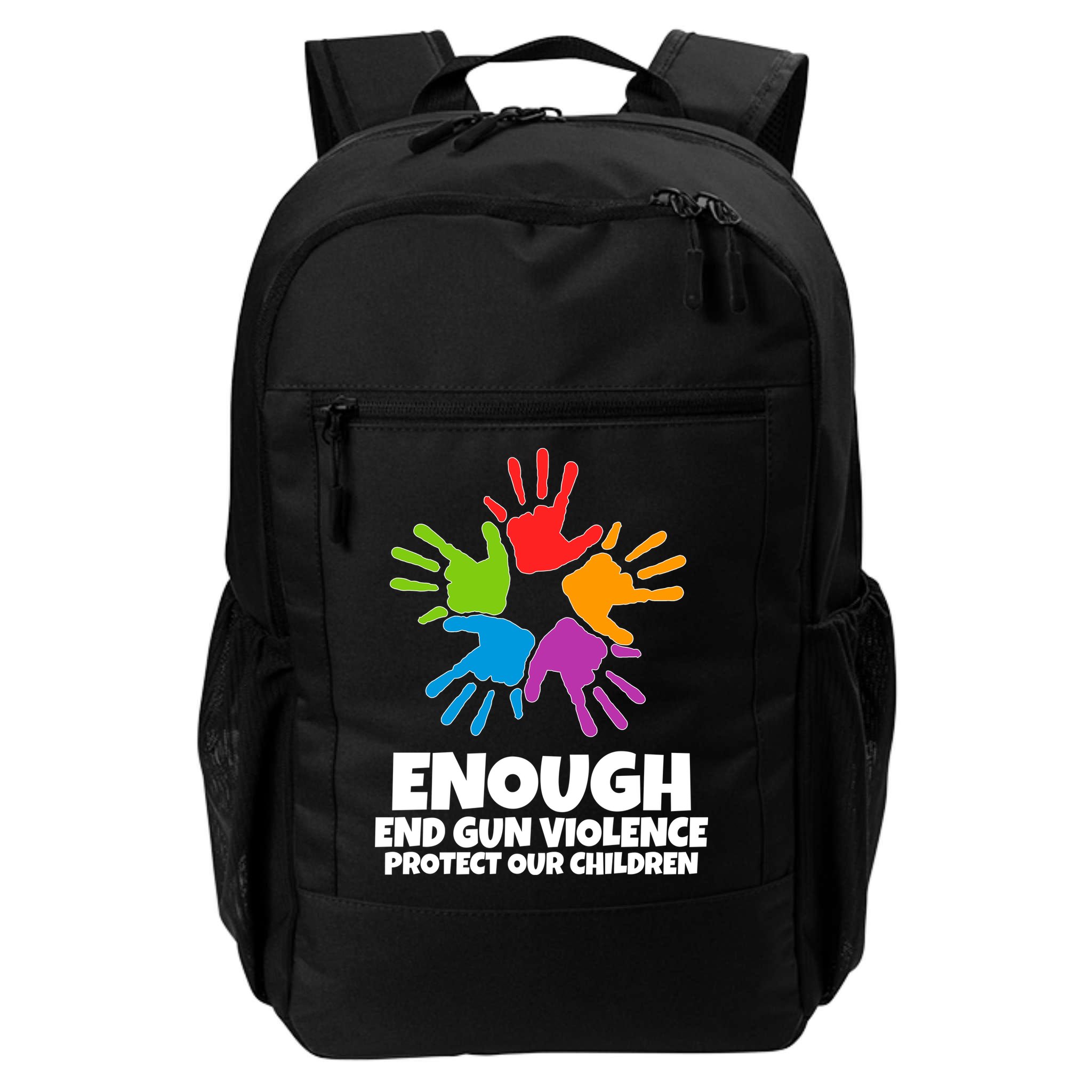Enough End Gun Violence Protect Our Children Handprint Backpack