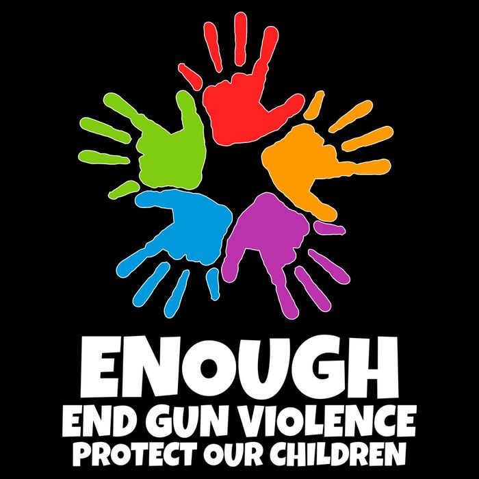 Enough End Gun Violence Protect Our Children Handprint Hooded Wearable Blanket