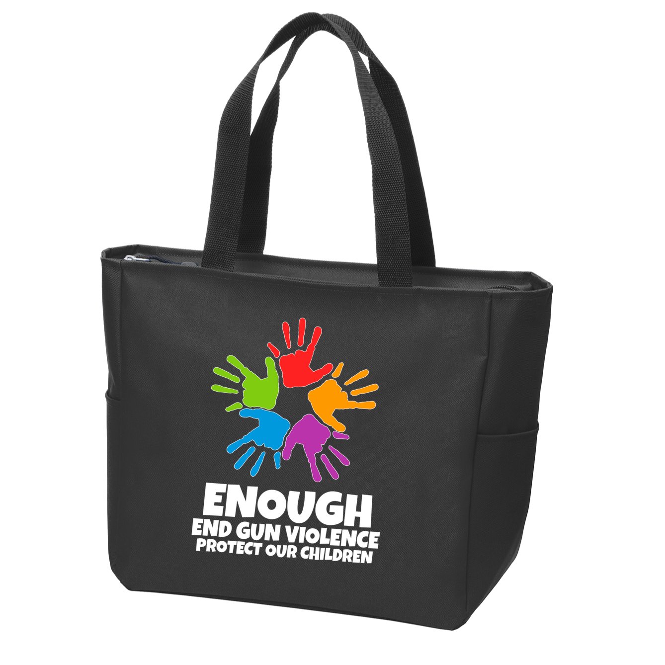 Enough End Gun Violence Protect Our Children Handprint Zip Tote Bag