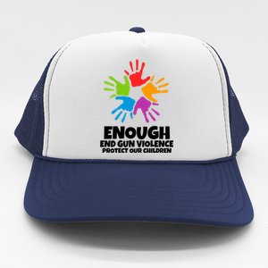 Enough End Gun Violence Protect Our Children Handprint Trucker Hat