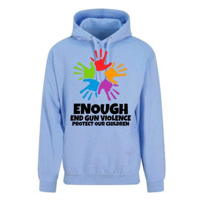 Enough End Gun Violence Protect Our Children Handprint Unisex Surf Hoodie