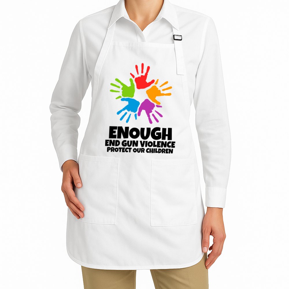 Enough End Gun Violence Protect Our Children Handprint Apron