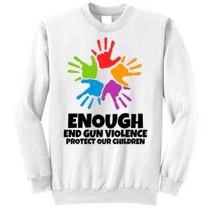 Enough End Gun Violence Protect Our Children Handprint Sweatshirt