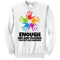 Enough End Gun Violence Protect Our Children Handprint Sweatshirt