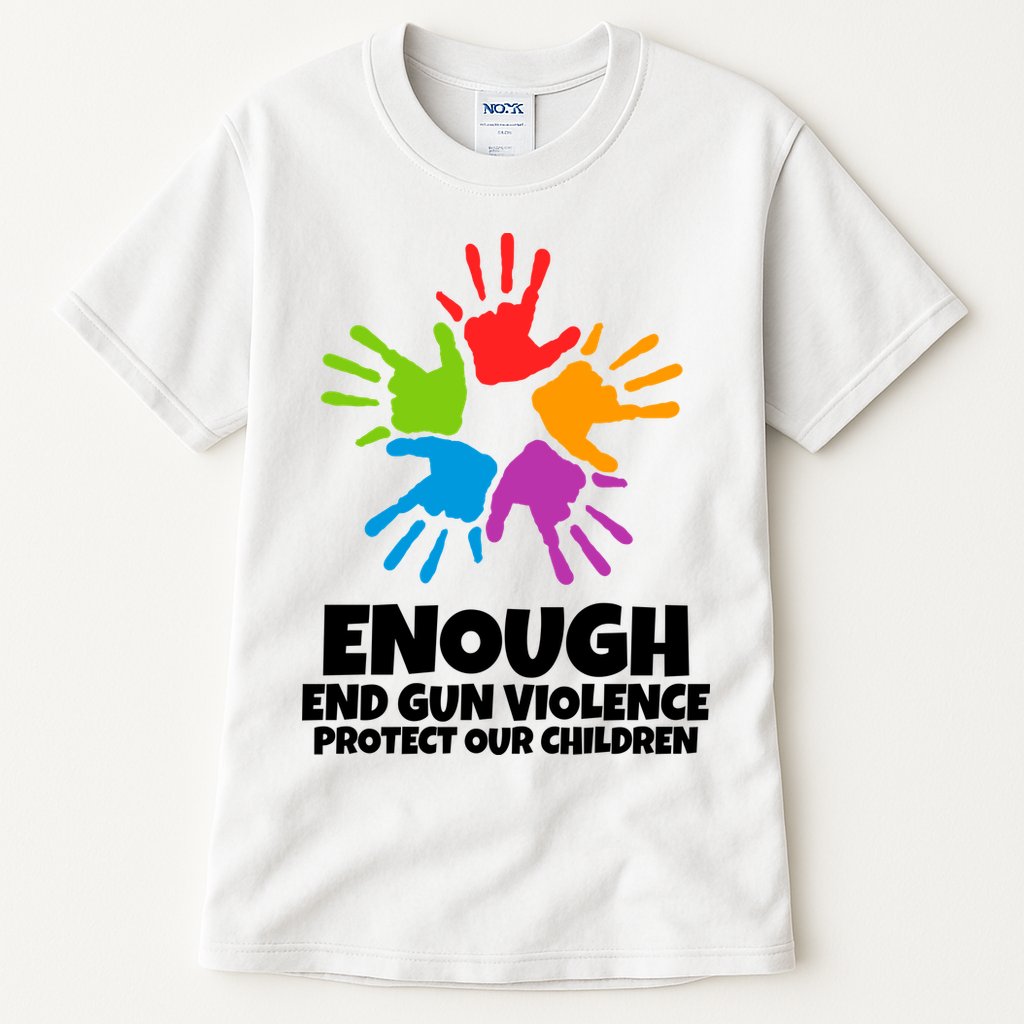 Enough End Gun Violence Protect Our Children Handprint Tall T-Shirt