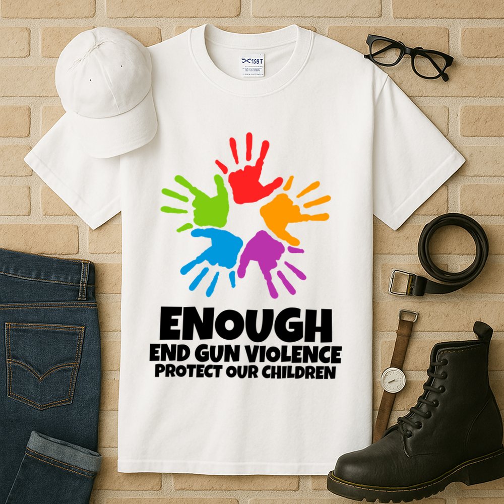 Enough End Gun Violence Protect Our Children Handprint Tall T-Shirt