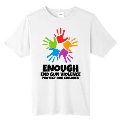 Enough End Gun Violence Protect Our Children Handprint Tall Fusion ChromaSoft Performance T-Shirt