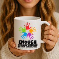 Enough End Gun Violence Protect Our Children Handprint Mug