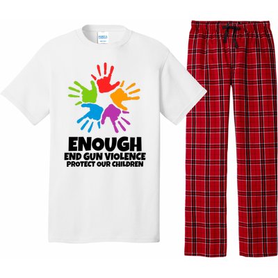 Enough End Gun Violence Protect Our Children Handprint Pajama Set