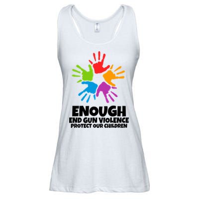 Enough End Gun Violence Protect Our Children Handprint Ladies Essential Flowy Tank