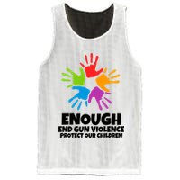 Enough End Gun Violence Protect Our Children Handprint Mesh Reversible Basketball Jersey Tank