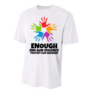 Enough End Gun Violence Protect Our Children Handprint Performance Sprint T-Shirt