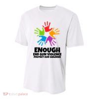 Enough End Gun Violence Protect Our Children Handprint Youth Performance Sprint T-Shirt
