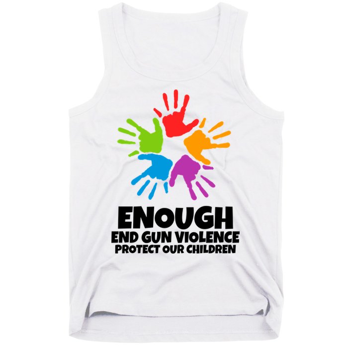 Enough End Gun Violence Protect Our Children Handprint Tank Top