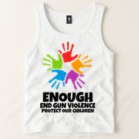 Enough End Gun Violence Protect Our Children Handprint Tank Top