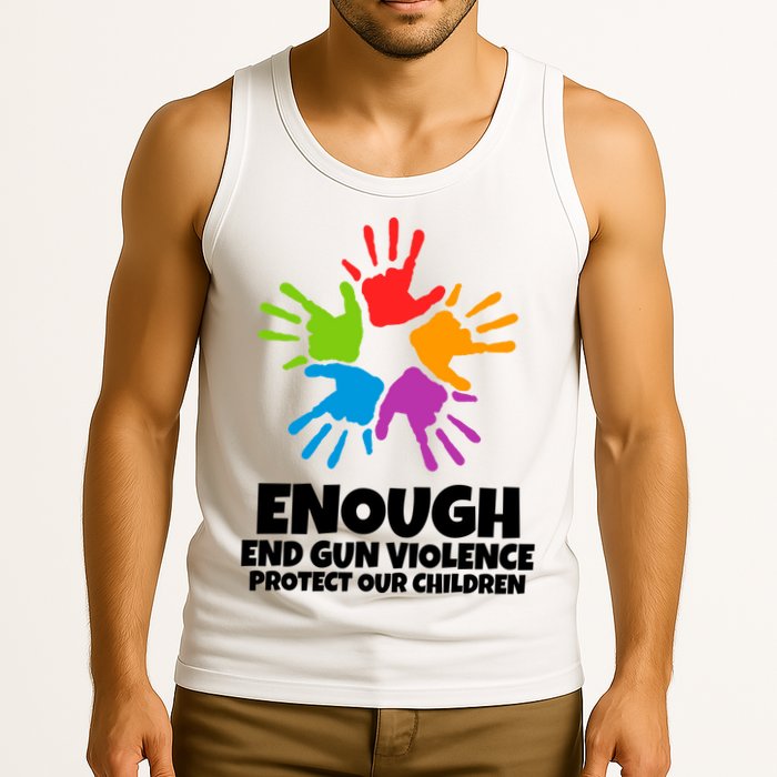 Enough End Gun Violence Protect Our Children Handprint Tank Top
