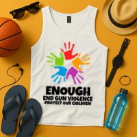 Enough End Gun Violence Protect Our Children Handprint Tank Top