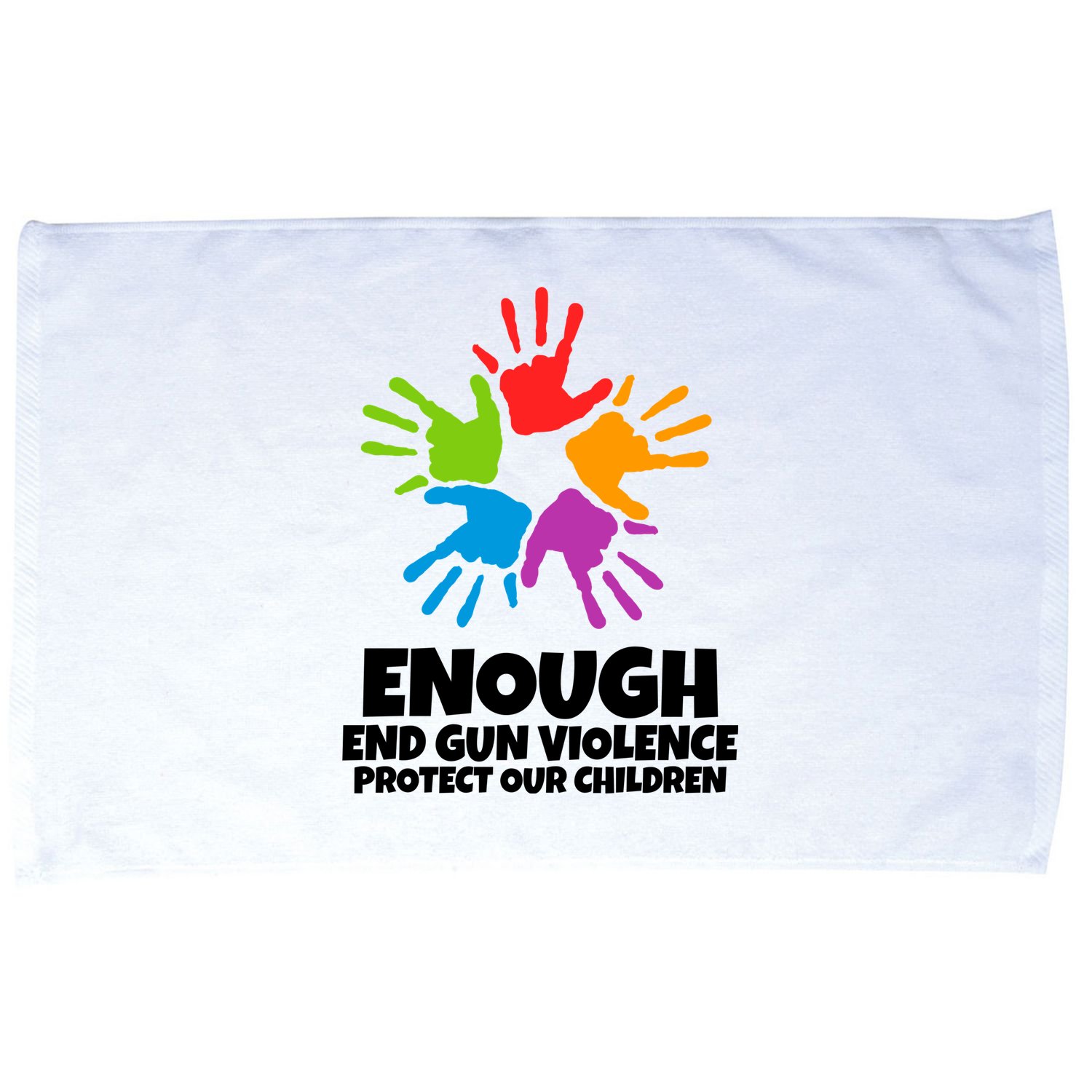 Enough End Gun Violence Protect Our Children Handprint Microfiber Hand Towel