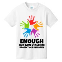 Enough End Gun Violence Protect Our Children Handprint Kids T-Shirt
