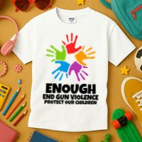 Enough End Gun Violence Protect Our Children Handprint Kids T-Shirt