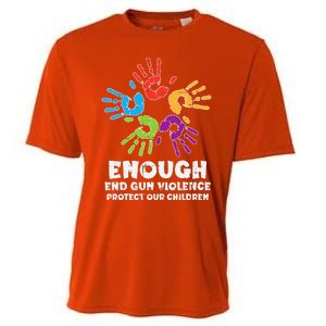 Enough End Gun Violence Protect Our Children Orange Mom Dad Cooling Performance Crew T-Shirt