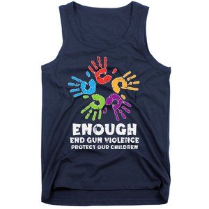 Enough End Gun Violence Protect Our Children Orange Mom Dad Tank Top