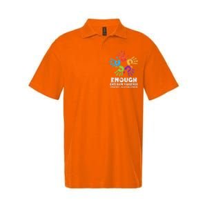 Enough End Gun Violence Protect Our Children Orange Mom Dad Softstyle Adult Sport Polo