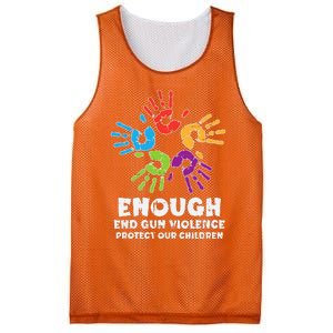 Enough End Gun Violence Protect Our Children Orange Mom Dad Mesh Reversible Basketball Jersey Tank