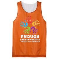 Enough End Gun Violence Protect Our Children Orange Mom Dad Mesh Reversible Basketball Jersey Tank