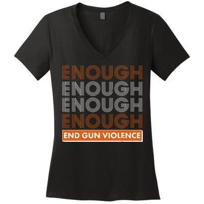 Enough End Gun Violence Women's V-Neck T-Shirt