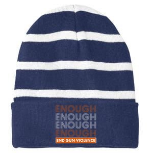 Enough End Gun Violence Striped Beanie with Solid Band