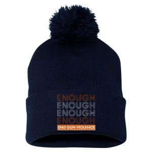 Enough End Gun Violence Pom Pom 12in Knit Beanie