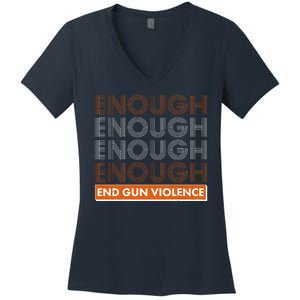 Enough End Gun Violence Women's V-Neck T-Shirt