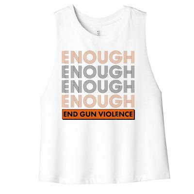 Enough End Gun Violence Women's Racerback Cropped Tank