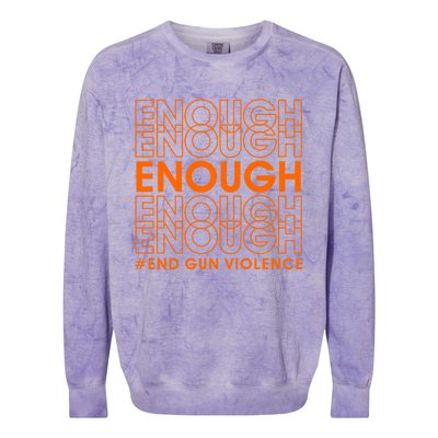 Enough End Gun Violence Protect Our Children Orange Colorblast Crewneck Sweatshirt