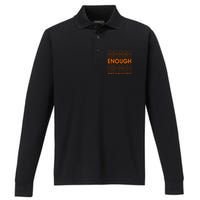 Enough End Gun Violence Protect Our Children Orange Performance Long Sleeve Polo