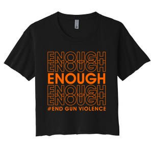 Enough End Gun Violence Protect Our Children Orange Women's Crop Top Tee