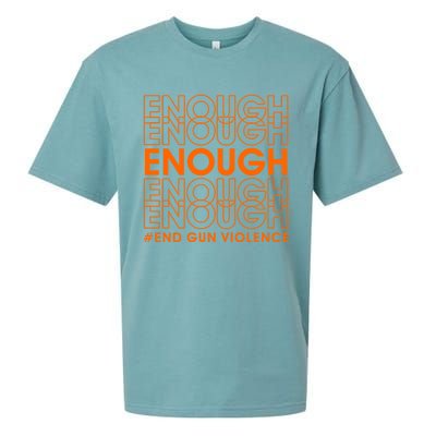 Enough End Gun Violence Protect Our Children Orange Sueded Cloud Jersey T-Shirt