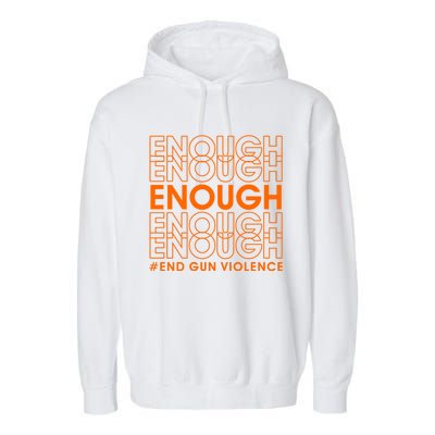 Enough End Gun Violence Protect Our Children Orange Garment-Dyed Fleece Hoodie