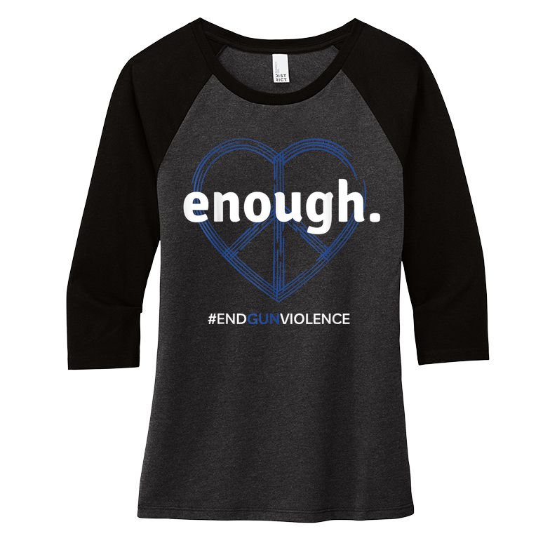 Enough End Gun Violence National Gun Violence Awareness Day Women's Tri-Blend 3/4-Sleeve Raglan Shirt