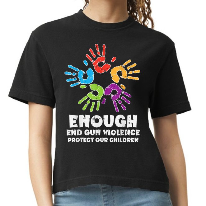 Enough End Gun Violence Protect Our Children Orange Mom Dad Comfort Colors Boxy T-Shirt
