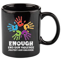Enough End Gun Violence Protect Our Children Orange Mom Dad 11oz C Handle Ceramic Mug