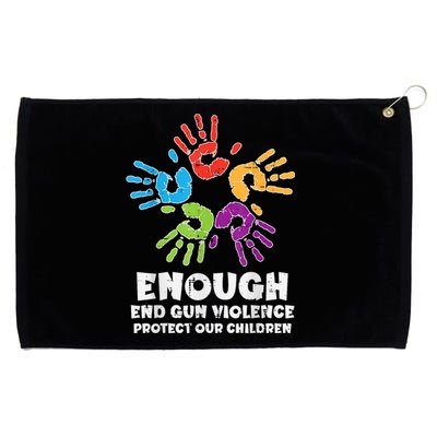 Enough End Gun Violence Protect Our Children Orange Mom Dad Grommeted Golf Towel