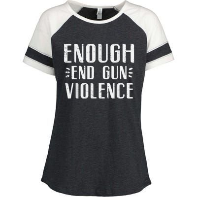 Enough End Gun Violence Awareness Orange Enza Ladies Jersey Colorblock Tee