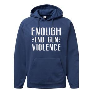 Enough End Gun Violence Awareness Orange Performance Fleece Hoodie