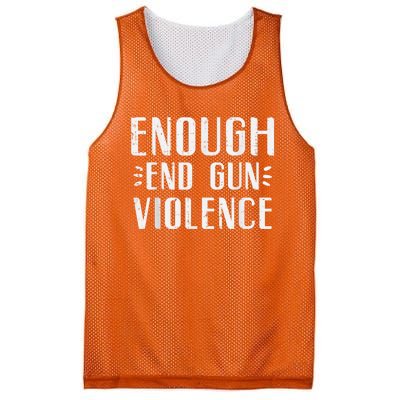 Enough End Gun Violence Awareness Orange Mesh Reversible Basketball Jersey Tank