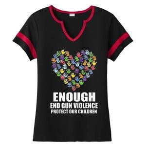 Enough End Gun Violence Protect Our Children Orange Mom Dad Ladies Halftime Notch Neck Tee